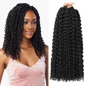Passion Twist Crochet Hair 14 Inch Water Wave Braiding Extensions Bohemian Bairds Spring 220402