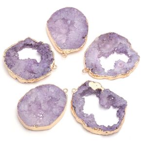 Collane con ciondolo Druzys naturali Pietra Agate irregolari per creazione di gioielli Braccialetti collana fai da te Vendita di pacchetti 40-45mmCiondolo