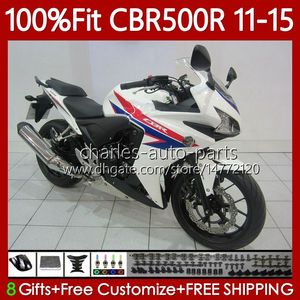 Injection mold Fairings For HONDA CBR 500 R CC 500R RR CBR500R 11 12 13 14 15 Body 126No.52 CBR500RR 2011 2012 2013 2014 2015 CBR500 RR White red blue 11-15 OEM Bodywork Kit