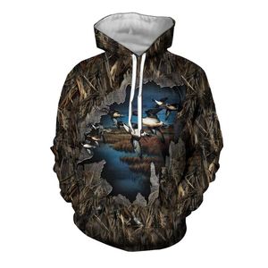Wholesale funny hunting hoodies for sale - Group buy Men s Hoodies Sweatshirts Jungle Hunting Wild Duck Animal D Printing Men s Hoodie Fashion Long Sleeve Hooded Streetwear Funny Unisex