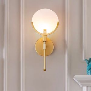Bedside Lamp Club Hotel Guest Room Wall Light Aisle Stairs Lamps Modern led Wall Sconce American All Copper Bathroom Lighting fixtures