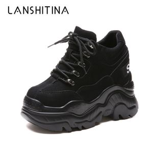 Frauen Hohe Plattform Schuhe Atmungsaktive Frauen Höhe Zunehmende Schuhe 12 CM Dicke Sohle Trainer Turnschuhe Frau Deportivas Mujer 220318