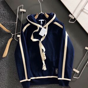 Hot selling men's outerwear high version LO autumn and winter fashion embroidery tassel drawstring stitching hoodie high quality men's women's thin coat