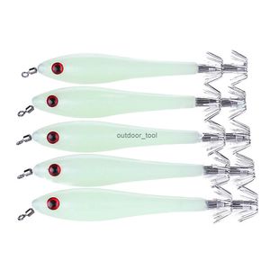 5 Pz/lotto In Acciaio Inox Luminoso Calamari Ganci Attrezzatura Da Pesca Esche Squid Maschere Gancio Ombrello Tipo Polpo Amo Da Pesca Pesca