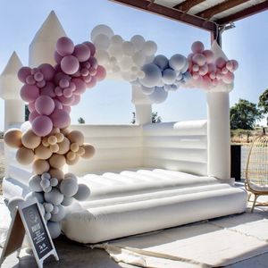 Castelo insuflável para crianças adultos salto inflável para casamento castelos saltador branco com ventilador