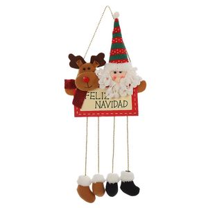 Dekoracje świąteczne wiszące pluszowe ozdoby do ręcznie robionej długiej nogi Santa Clause Snowman Elk Doll DecorChristmas