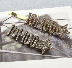 Designer Diamond Vintage Letters Hair Clips For Couple Engagement Birthday Gifts Fade Free Hair Clips & Barrettes