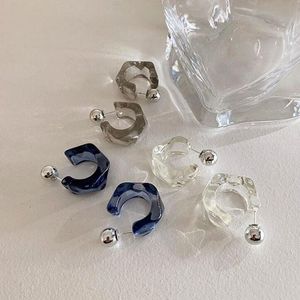 Hoop & Huggie Trendy Jewelry Resin Acrylic Earrings For Women Transparent Blue Solid Color C-shaped Geometric 2022Hoop