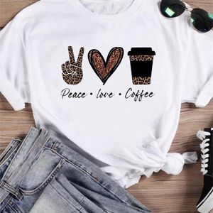 T skjortor Kläder Fashion Coffee 90 -tal Trend Women Print Summer Shirt Kvinnlig grafik T TOP KORT SLEEVE CARTOON TEE T SHIRT 220628