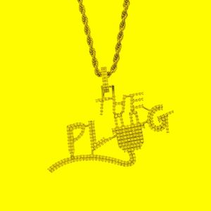Łańcuchy mrożone Bling 5a Cuubic cyrkonia złota srebrna kolor litera wisiorek początkowe naszyjniki dla mężczyzn chłopiec hip -hop łańcucha łańcuch punkowy punkowy biżuteria