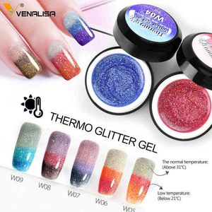 NXY Nail Gel Thermo Glitter Temperature Polsk Chameleon Färg Byte 5ml Canni Söt av Magic Brist 0328