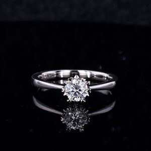 Mulheres Moissanite Ring S925 Prata esterlina Excelente corte 0,5 quilates moissanitas anéis de casamento