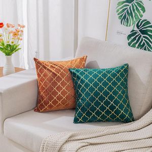 Cushion/Decorative Pillow Nordic Foil Stamping Print Velvet Sofa Pillowcase Geometry Cushion Cover Soft Plush Throw Case For Home DecorCushi