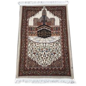Dywan islamski dywan dywanu dla muzułmańskiej modlitwy tapis de priere islam splecione maty vintage wzór eid dywany Tassel Decor 220811