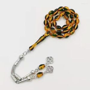 Pärlsträngar tasbih gula harts mäns armband muslimsk gåva till eid masbaha design misbaha arabisk rosenkrans trum22