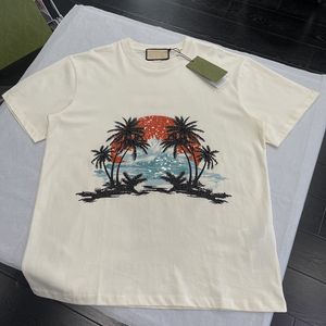 Coleção de férias à beira-mar litoral de coco lantejas de moda de moda masculina e feminina Camiseta de manga curta