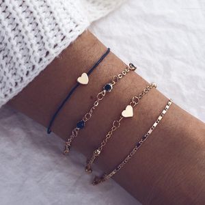 Pulseira feminina jóias de pérolas boêmias para meninas Conjunto de moda de meninas 2022 Bracelets brasileiros Gold Butterfly Gift Firm Friend Link Chain