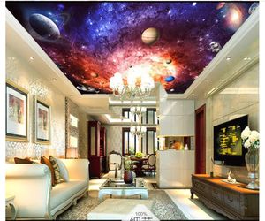 Carta da parati personalizzata 3D Wall Mural Beautiful Dreamy Colorful Gradient Cosmic Galaxy per soggiorno Camera da letto Zenith Soffitto murale