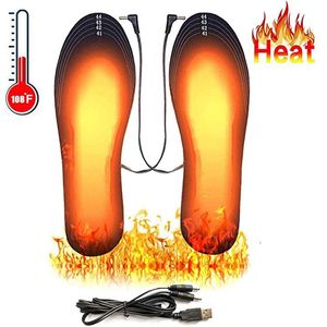 USB Heated Shoe Insoles Feet Warm Sock Pad Mat Electrically Heating Insoles Washable Warm Thermal Insoles Unisex WJ014 220713