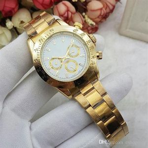 Top brand Luxury men watches All Small dials work Mens watch male gold Stainless Steel band Mechanical Automatic wristwatchesFor m272J