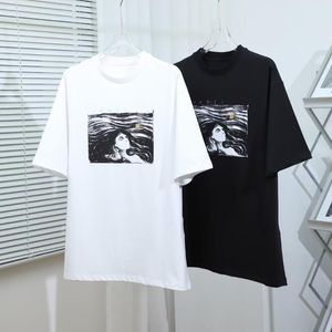 Women's T-Shirt Portrait Print Ladies 2022 Spring Simple Casual Short Sleeve Tee Fashion Wild Lady Cotton T-shirtWomen's