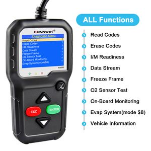 Nowy Skaner OBD2 OBD 2 Diagnostyka samochodowa Auto Narzędzie diagnostyczne Konnwei KW680S Russian Język Skaner Samochód Skaner Narzędzia diagnostyczne Skaner szybkiej wysyłki