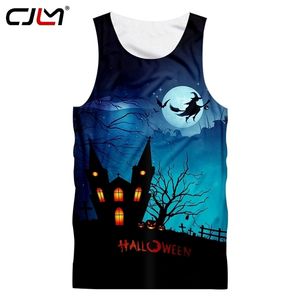 Halloween Funny Broom Witches Mens Tee Shirt 3D Tank Top Man Castles Vest Printed Creative Pattern Unisex Clothes 220623