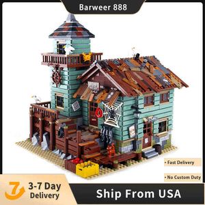 Blocks In Stock 16050 Ideas Movie Series Block The Old Fishing Store Beach Resort House Building Blocks Bricks Toys Gift for Children 21310 T230103