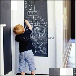 Wall Stickers Home Decor Garden Ll 45X200Cm Chalkboard Blackboard Black Chalk Board Sticker Mini Portable Decal P In