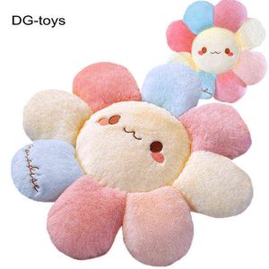 Cute Smile Face Rainbow Suower Chair Cushion Filled Donuts Seat Baby Floor Game Mat Fkuffy Hair Flower Girl J220704