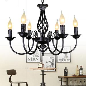 Pendant Lamps Black Chandeliers Lamp Lustres Modern Dining Living Room El Indoor Light Decoration Wrought Iron LightingPendant