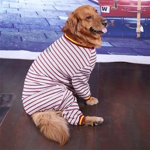 ペット犬の服ミディアムと大きさの黄金の髪ハスキージョイント保護長袖4脚のビッグT200710