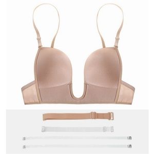 2 pezzi reggiseno senza spalline sexy reggiseno invisibile senza schienale lingerie sexy intimo con scollo a U per abito da sposa raccolto push up 220718