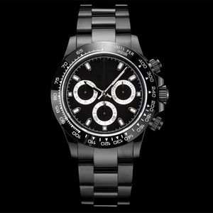 Herrenuhren, leuchtend, automatisch, importiert, mechanisches Uhrwerk, Armbanduhr, Saphir-Armbanduhr, 40 mm, Sportzeiger, schwarzes Ganzstahlarmband
