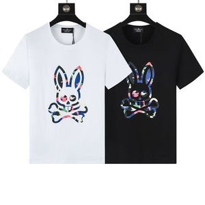 Camiseta para hombres Fashion Rogue Rabbit estampado casual de camiseta cráneo conejo verano manga corta pareja de pareja redonda top
