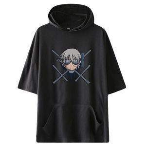 Men's T-Shirts Soul Eater Hooded T Shirts Unisex Short Sleeve Anime Women Men Harajuku Streetwear Summer ClothesMen's