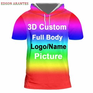 カスタムTシャツファッションパーカーTシャツカスタムデザイン独自のブランドテキスト画像ユニセックス3DプリントTシャツプラスサイズS-7XL 220619