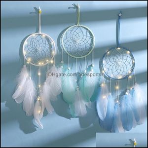 Arts And Crafts Arts Gifts Home Garden Diy Dream Catcher Handmade Dreamcatcher Feather Wall Braided Wind Chimes Art For Walls Hanging Car