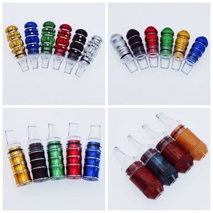 Colorful Portable Aluminium Alloy Removable Pipes Dry Herb Tobacco Filter Silver Screen Handpipes Mouthpiece Cigarette Holder Catcher Taster Bat One Hitter DHL