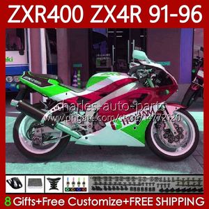 Bodywork Kit For KAWASAKI NINJA ZXR 400 CC ZX4R ZXR400 ZX-4R 91 92 93 94 95 96 138No.182 Red green Body ZX 4R ZXR-400 1991 1992 1993 1994 1995 1996 400CC 91-96 OEM Fairing