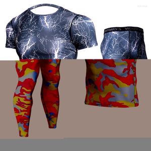 Men's Training T-shirt And Comfortable Trousers Tight Fast Drying Workout Clothes Tights Leopard Series Gym Clothing