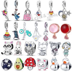 925 Silber Fit Pandora Charm 925 Armband Colgante Liebe Koffer Rosenholz Pferd Charms Set Anhänger DIY Feine Perlen Schmuck