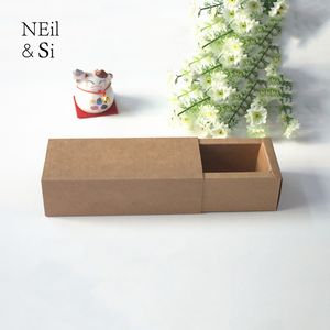 Brown Drawer Paper Box Gift Bottle Packaging Wedding Favor Candy Cookies Macaroons Kraft Boxes CX220323