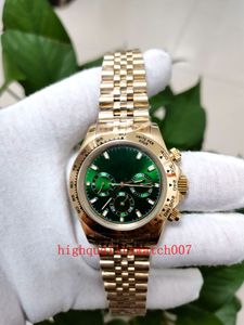 Scatola originale Orologio di alta qualità Nuova versione Quadrante verde da uomo 40mm m116508 Movimento ETA Automatico NO Movimento cronografo Oro giallo 18 carati Orologi moda uomo 316L