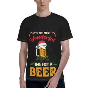 Camisetas de camisetas masculinas Christmas de cerveja dizendo camiseta de férias de férias poliéster Camiseta clássica de manga curta tshirt big macho