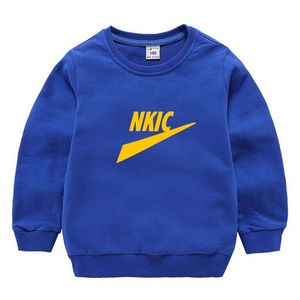 Hoodies Sweatshirts Crew Neck 100 ٪ من قميصات القطن الفتيات الأطفال أبيض تي شيرت القطن قمم رضيع الأولاد الخريف ملابس صلبة من 1-9 سنوات