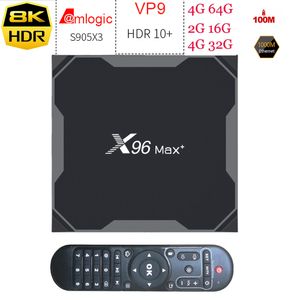 X96 MAX Plus S905X3 Amlogic Android 9,0 ТВ-приставка 4G 64G/2G 16G/4G 32G 100m1000m Порт локальной сети Четырехъядерный процессор дополнительно Двойной Wi-Fi BT4.0