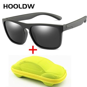 HOOLDW Square Kids Sunglasses Silicone Flexible Safety Children Polarized Sun Glasses Girl Boy UV400 Baby Shades Eyewear 220705