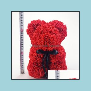 Anneler Günü Teddy Bear toptan satış-Sanat ve El Sanatları Sanat Hediyeleri Ev Bahçesi cm Yapay Sevgililer Romantik Hediye Kutusu Gül Çiçek Oyuncak Ayı Anneler Günü GIF DHMFQ