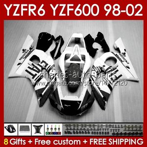 ingrosso Kit Di Riparazione Yamaha R6 1999 Bianco-Telaio del corpo per Yamaha YZF YZF R6 R cc YZFR6 Bodywork No YZF CC Cowling YZF R6 YZF600 kit di tiera grigio BLK
